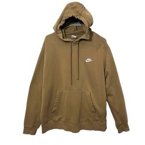 Nike Swoosh Tan Pull Over Hoodie, L